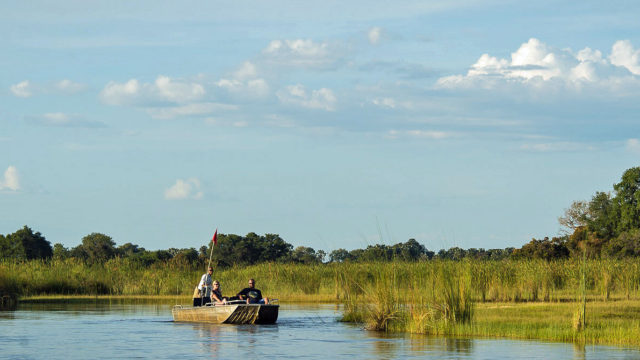 private river tour at Okavango Delta camp