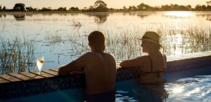 Beautiful view of Okavango Delta from a pool at Pelo Camp