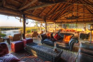 Lounge room at Xakanaxa camp botswana safari africa